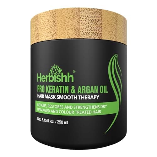 Herbishh Argan Hair MaskDeep Conditioning Hydration For Healthier Looking Hair for very Dry Weak Stressed Out Hair No Silicones No Sulphates No Parabens 845 fl oz