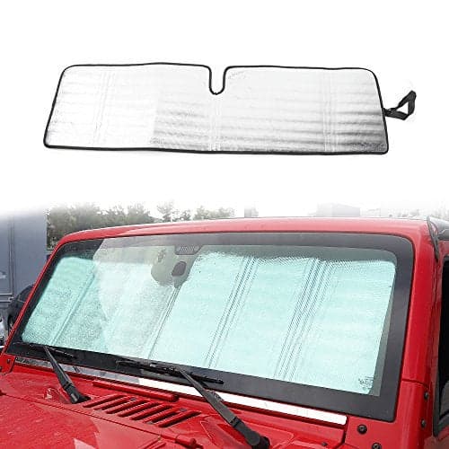 RTTCZ for Wrangler TJ JK Windshield Sunshade Visor Mat for Jeep Wrangler TJ JK JKU 19962018 Sun Shade Screen Accessories