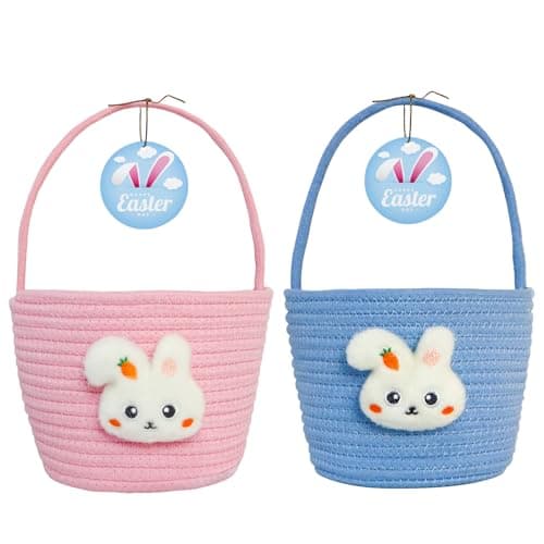 Easter Basket Easter Baskets for kids Personalized Easter Basket for Boys and Girls Set of 2 Empty Bunny Egg Boys Girls Toddler Babies Infant Easter gifts basket