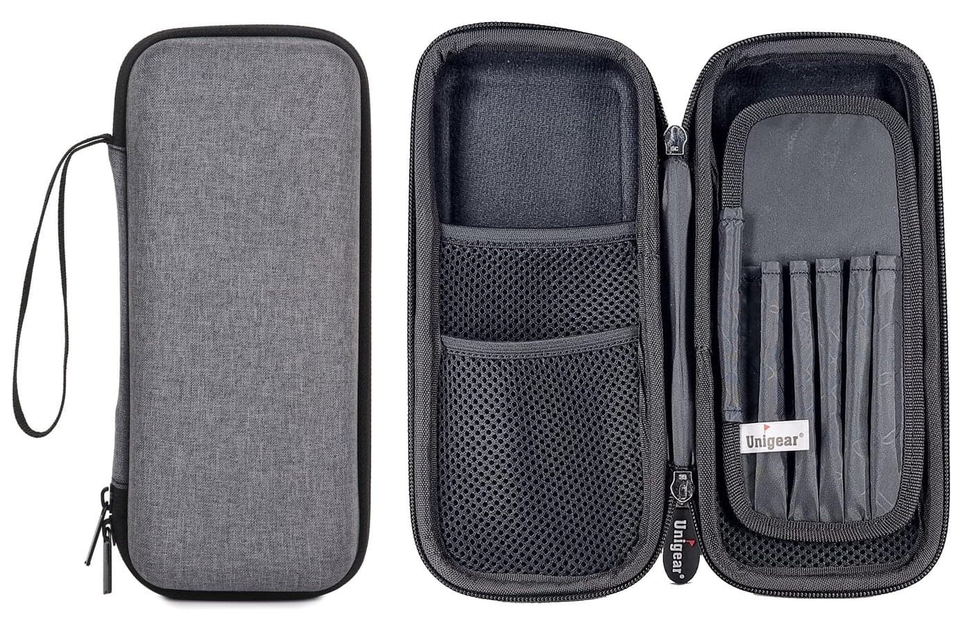 Unigear Polyester Eva Pencil Case Pen Pouch Holder Bag Stationery Box Large Storage Eva Hard Shell for School Supplies Office Stuff (Light Gray) (Blue)