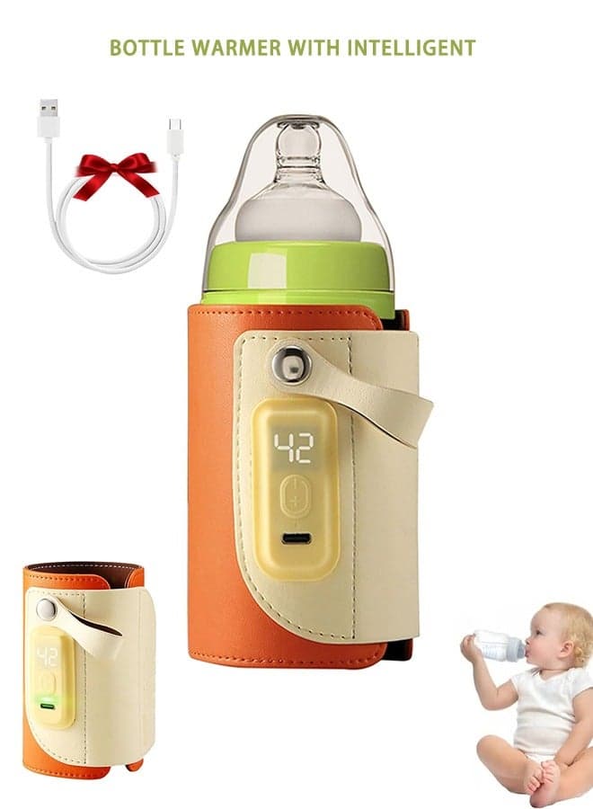 Bottle Warmer with Intelligent Temperature Control, 38-50℃ Adjustable, Fast Night Feeding Milk Warmer for Newborn with LED Display