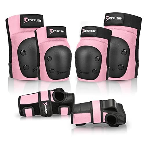 Forzueby AdultKids Knee Pads Elbow Pads Wrist Guards 6 in 1 Protective Gear Set for Inline Roller Skating Skateboarding Scooter BMX etc