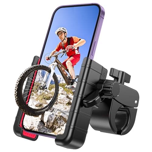 Bike Phone Mount Holder Camera Friendly Motorcycle Phone Mount for Electric Scooter Mountain Dirt Bike and Motorcycle 360 Rotate Suitable for iPhone Android Smartphones from 4570 inches