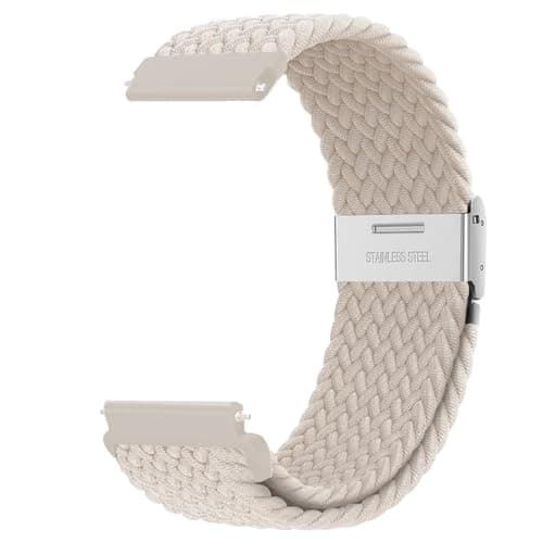 KEYSJEFF Braided Nylon Strap Compatible With Huawe Watch 4/Gt 5/Gt 4/Gt 3 46Mm Band Sam Sung Galaxy 22Mm Watch Strap For Gear S3/Gtr 3 Pro/Colorfit Pro 3/Vivoactive 4/Venu 3 Band(No Watch, Starlight)