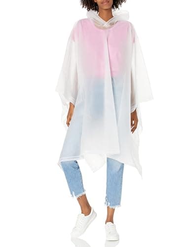totes Poncho, Lightweight, Reusable, and Packable on The go rain Protection, Clear, One Size
