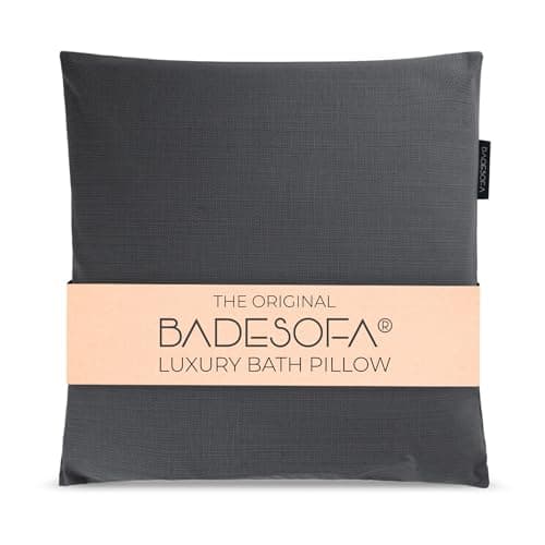 BADESOFA® Luxury Bath Pillow M - Lusciously Soft & Comfortable Tub Pillow for Bathtub - Washable & Quick-Drying Bath Back Pillow - Non-Slip Full Body Tub Pillow - Luxury Spa Cushion in Charcoal