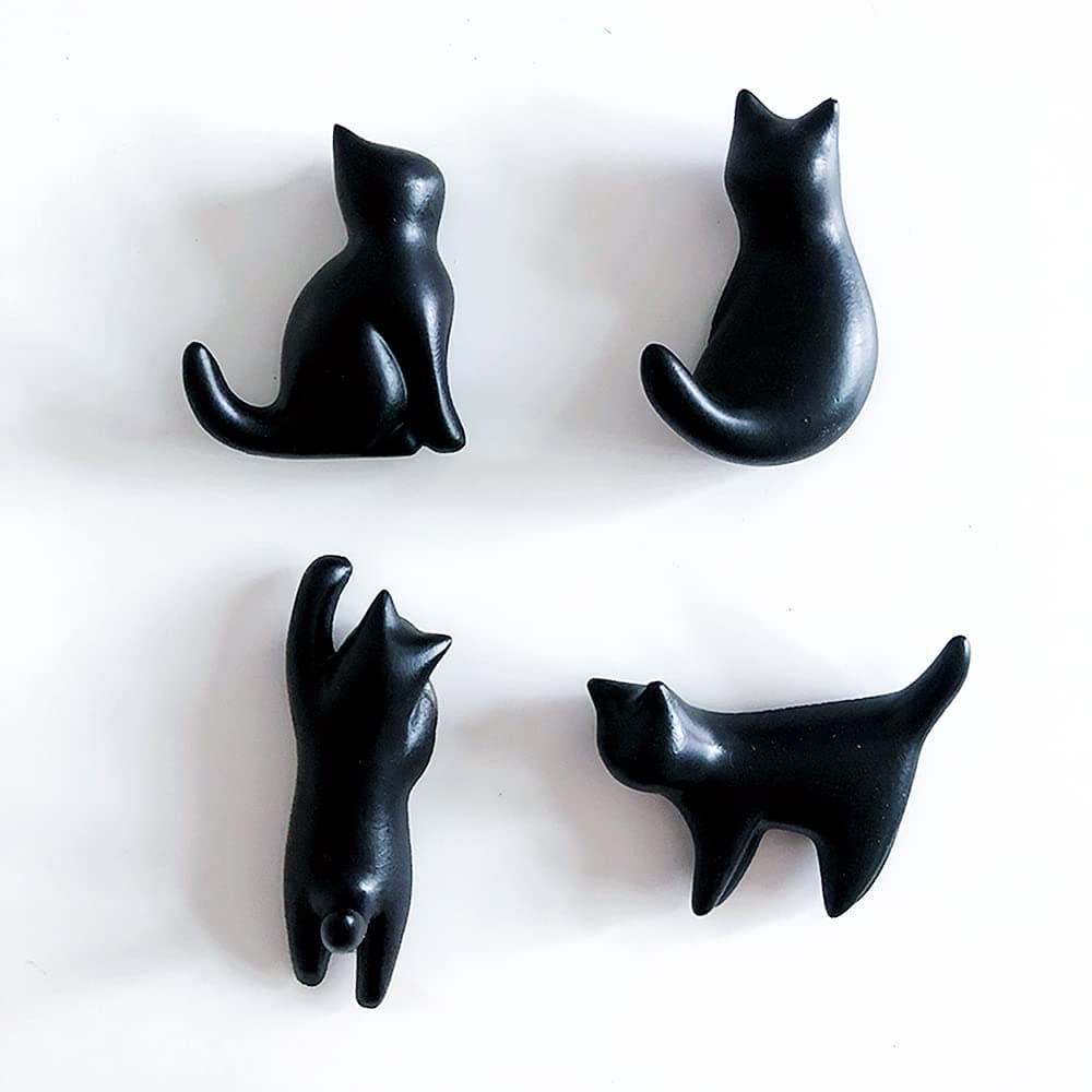 Black Cat Refrigerator Magnets 4 Pack Cute Cat Fridge Magnets Gift for Lady Cats Lovers Novelty Butt 3D Small Fridge Magnet Funny for Kitchen Refrigerator Office or Classroom Decor