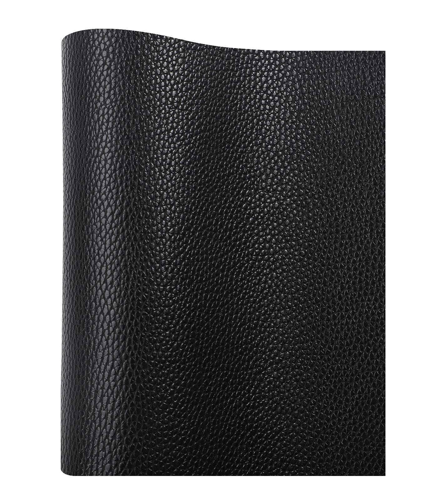 Picheng Solid Color Faux Leather Sheets Lychee Texture Leather Fabric Perfect for Craft DIY Handmade Projects Hair Bows Earrings Crafts Key Chain 1 Roll 82 x 53 21 cm x 135 cm Black