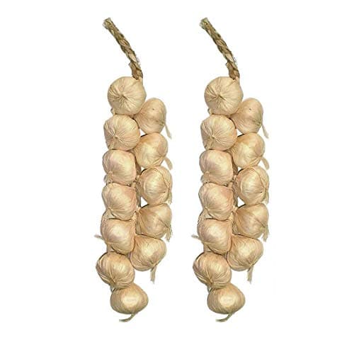 SpeedDa 2 Pack Kitchen Garden Indoor Decor Artificial Garlic Strings for Home Office Decor
