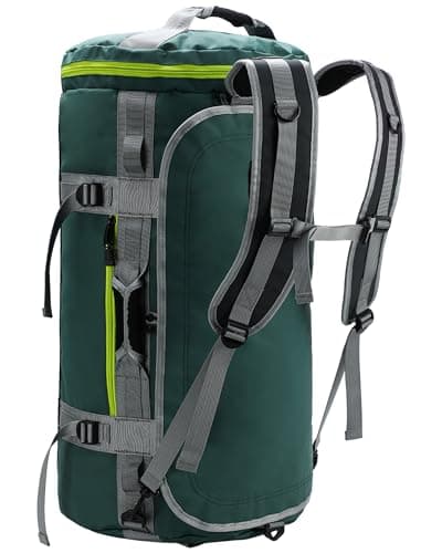 MIER Large Duffel Backpack Sports Gym Bag with Shoe Compartment, Heavy Duty and Water Resistant, Green, 90L
