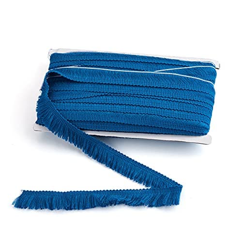 MegaPet 27 Yards Blue Fringe Ribbons 1 Inch Fringe Trim Tassel Ribbon Polyester Tassel Lace Trim Fibre Ribbons for Sewing Quilting DIY Home Decoration Clothing Cushions Pillow Curtain Home Crafts