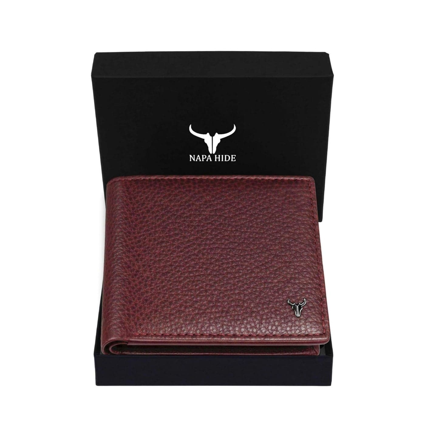 NAPA HIDE Leather Wallet for Men (Maroon)
