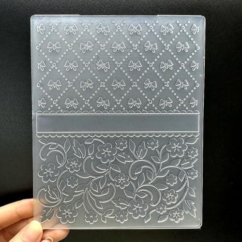 3D Plastic Embossing Folder Template BowSmall Flowers Texture 47x591 Inch for Card Making DIY Scrapbooking Paper Crafting Handmade Crafts Scrapbooking Arts Supplies Scrapbook Decor