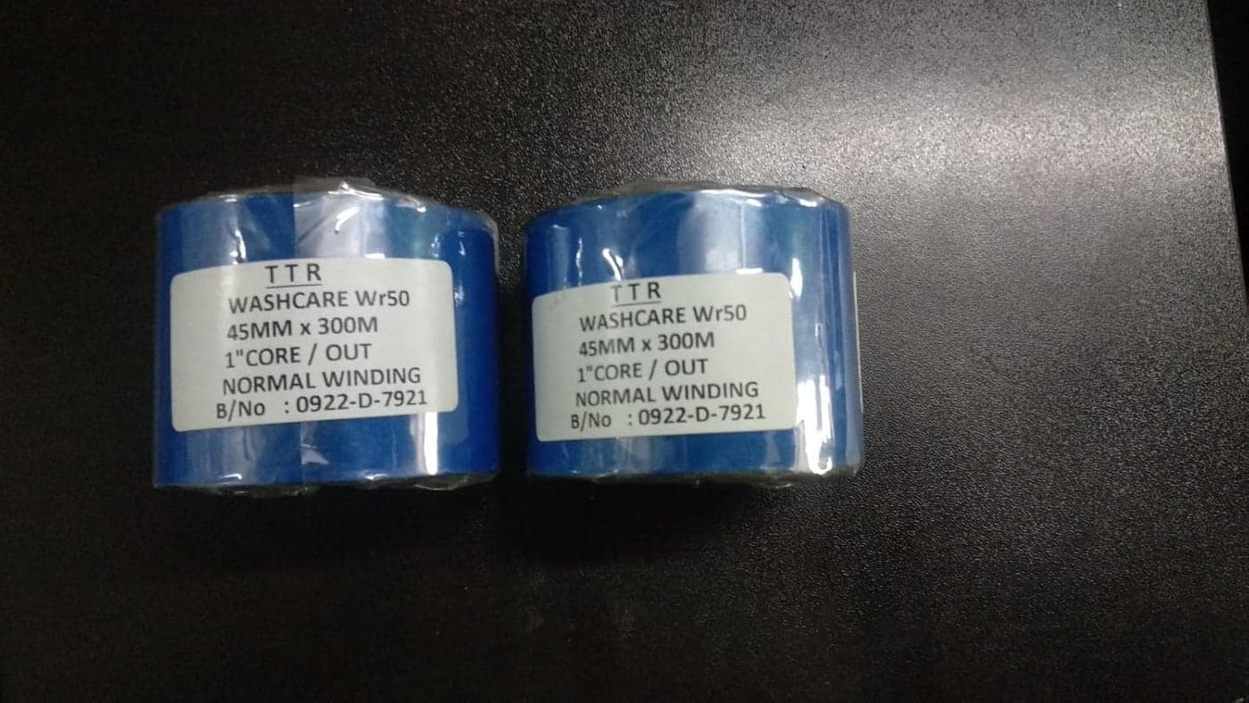 45X300mtr Wash Care Resin Ribbon For Garment and Textile labels washing ironing and dry cleaning applications Pack Of 2 Ribbon