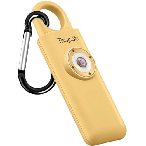 The Original Personal Safety Alarm for Womenn by Women– Loud Siren Birdie Sound, Strobe SOS LED Light, Be Safe with Personal Alarm– Self Defense Keychain for College Essentials (Metallic Gold)