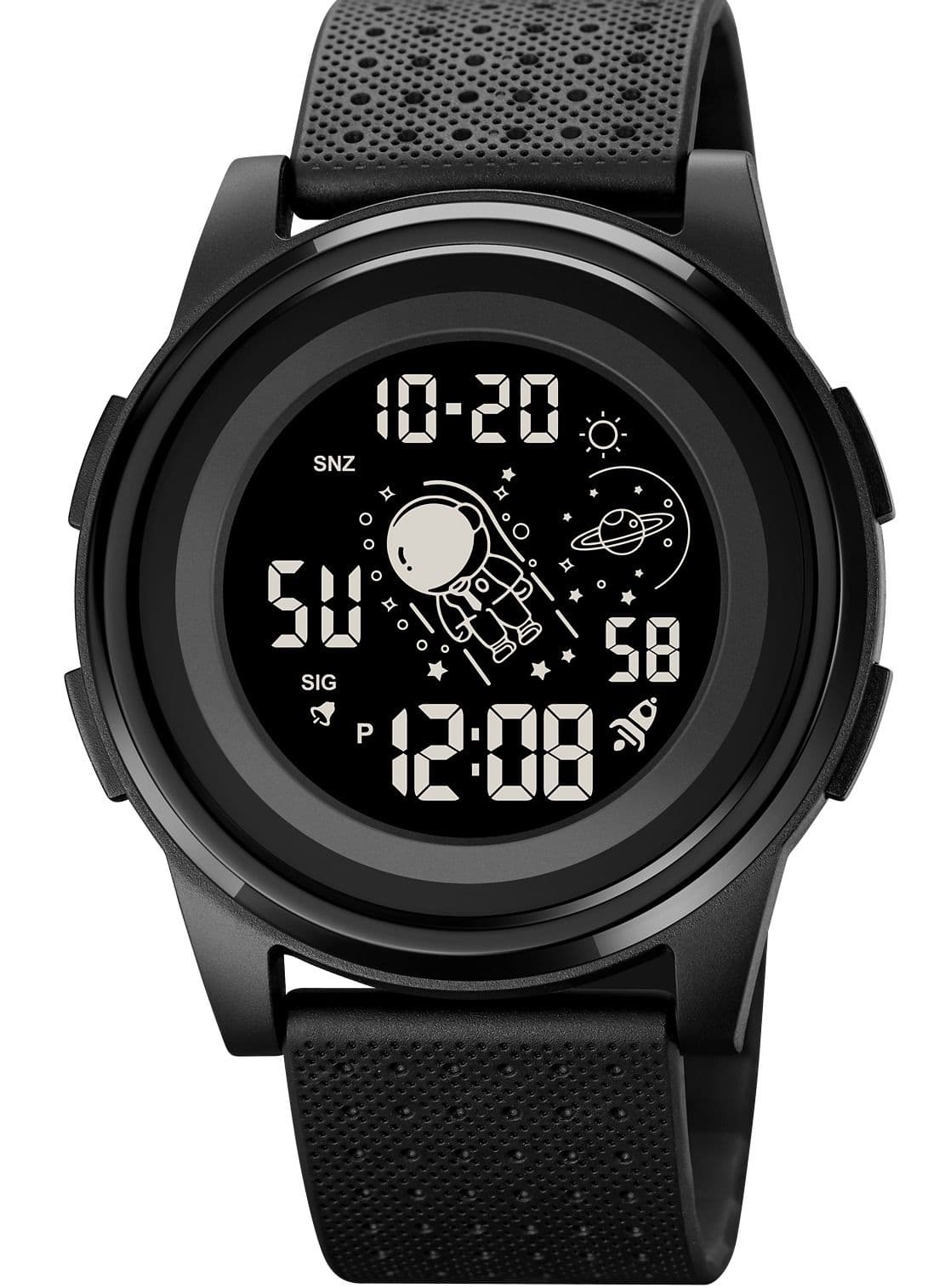Watch for Men Fashion Multifunction Water Resistant Digital Watch Black 1883