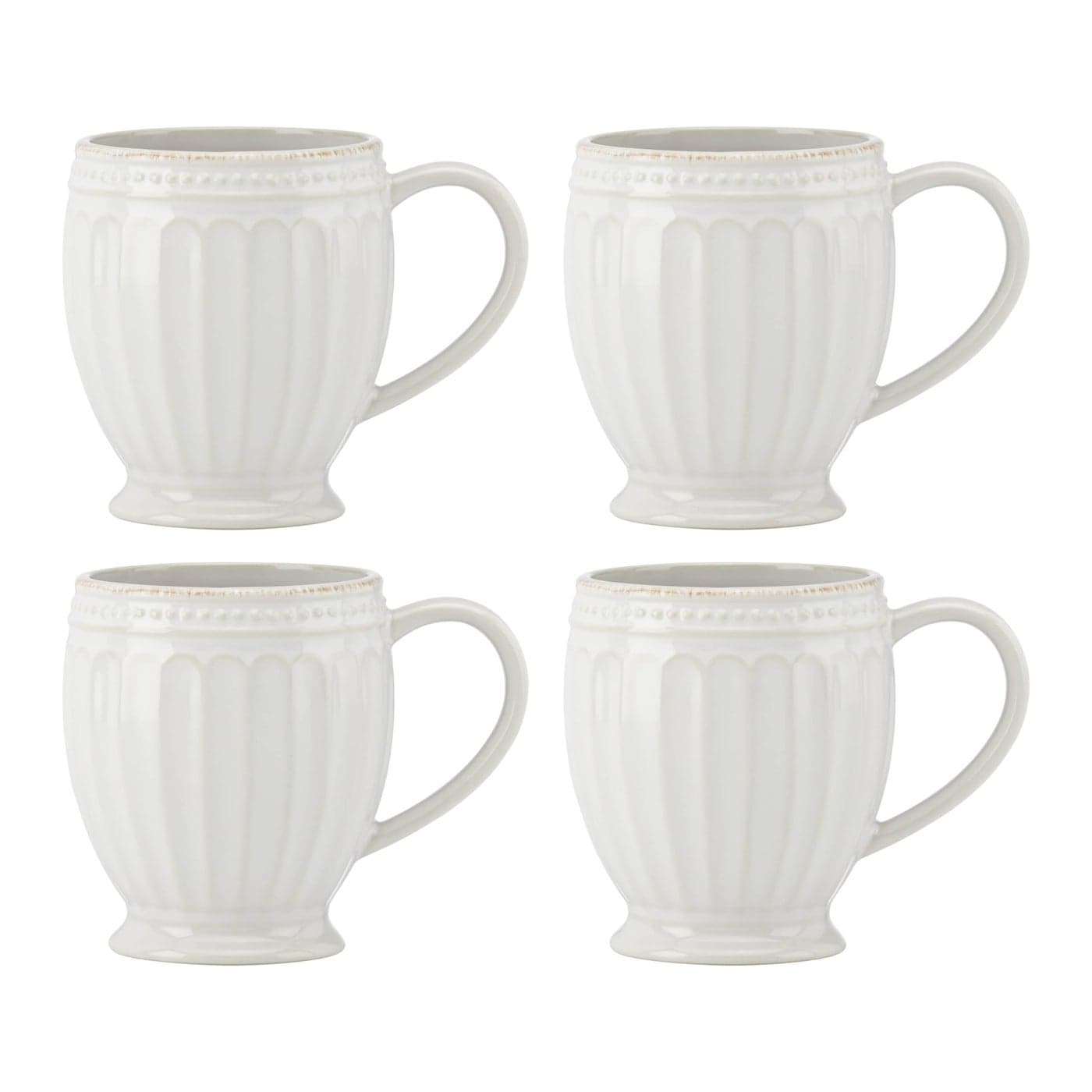 Lenox 895722 French Perle Groove Mugs Set Of 4