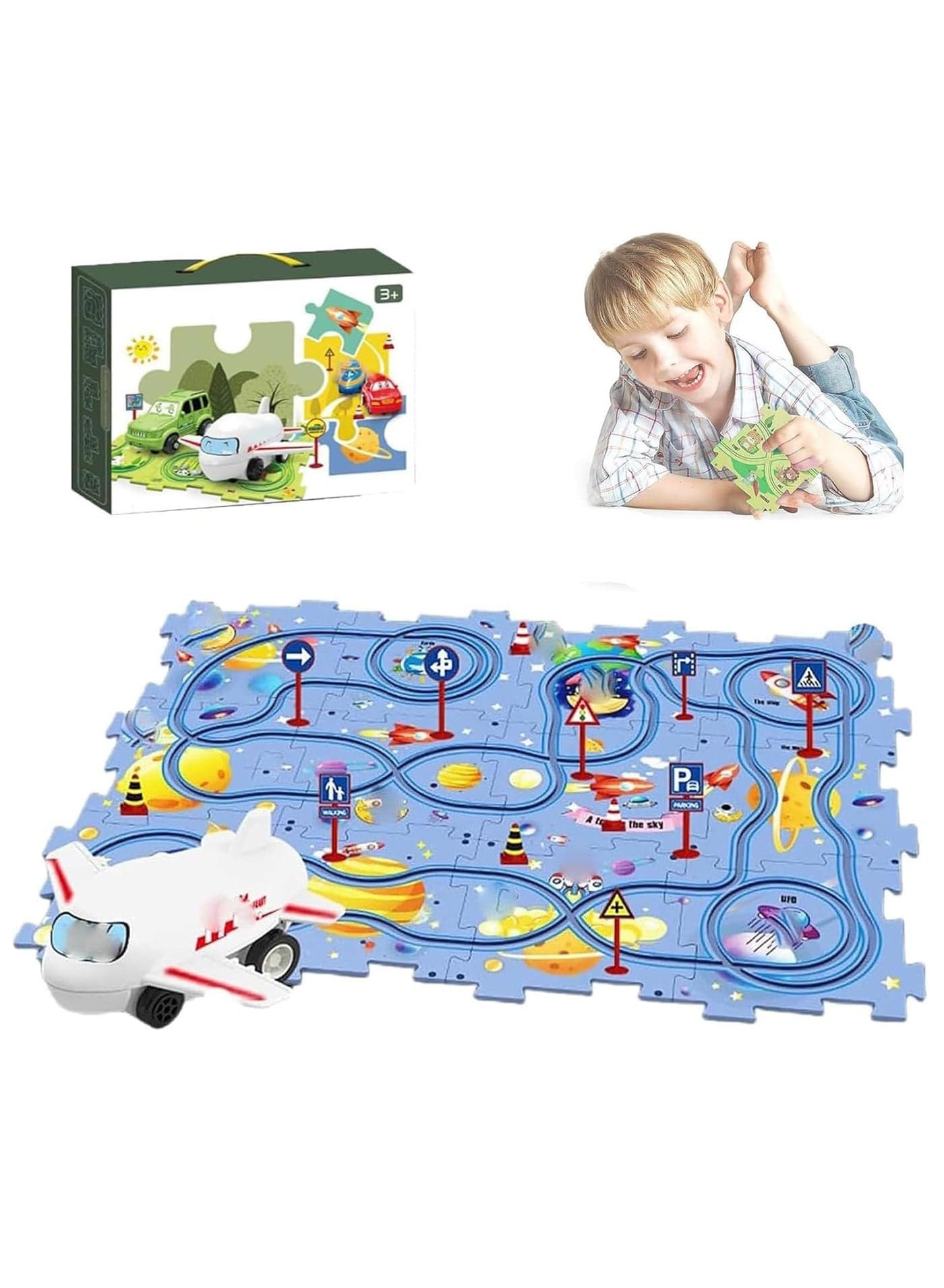 Puzzle Racer Car Track Puzzle Racer Kids Car Track Set Puzzle Track Car Play Set Meet Gladness Puzzle Track Puzzle Car Track Toy Puzzle Vehicle Track Puzzle Raceway Kids Car Track Set D25PCS