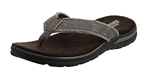 Skechers Men's Bosnia Flip-Flop, Chocolate, 13