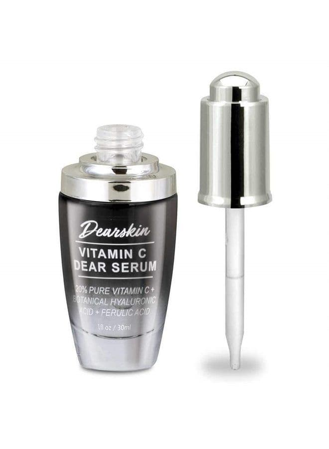 Vitamin C Serum 20% - PURE L-ASCORBIC ACID, Ferulic Acid, Hyaluronic Acid Botanic, Vitamin E Organic Cruelty Free for Face and Neck Best Antioxidant, Treatment for Wrinkles, Men and Women