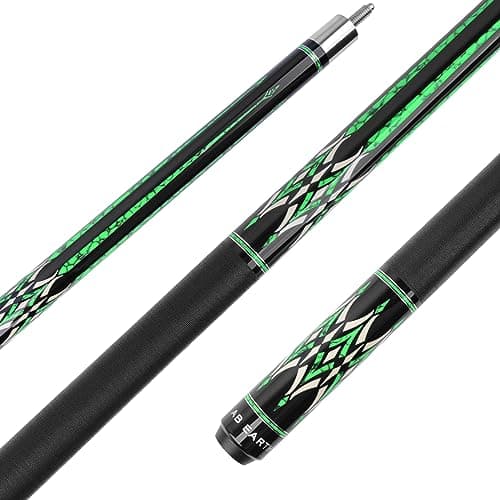 AB Earth 58 Pool Cue Stick Canadian Maple 13mm Tip Billiard Cue with Irish Linen Wrap 20oz Green