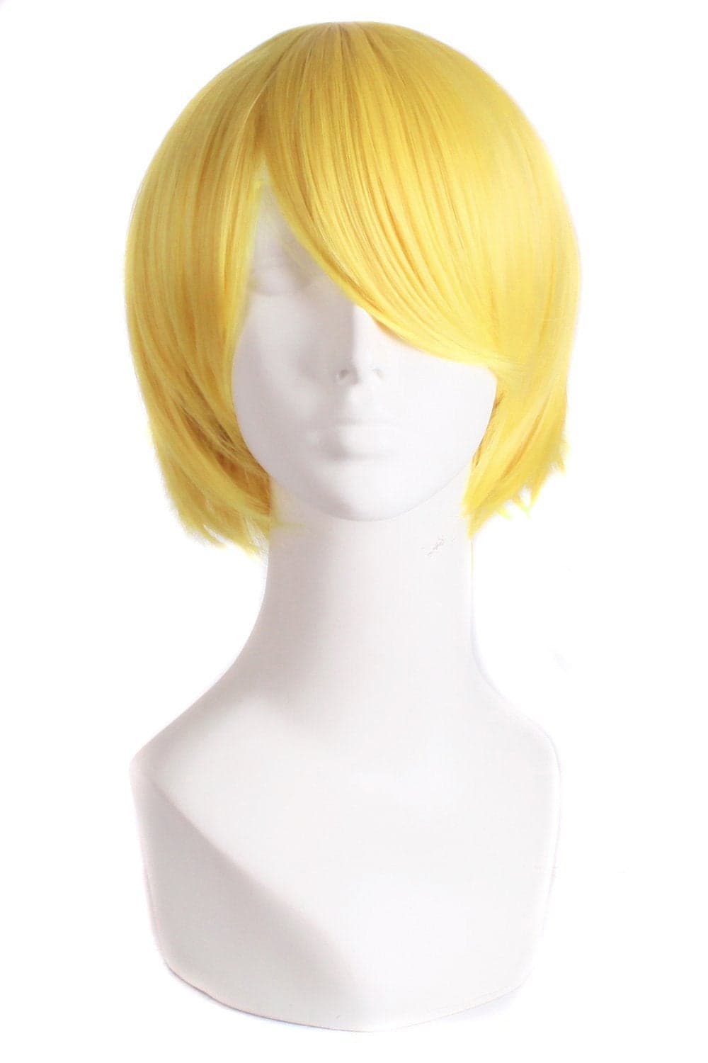 MapofBeauty Men's Short Straight Wig Cosplay Costume Wig (Yellow)