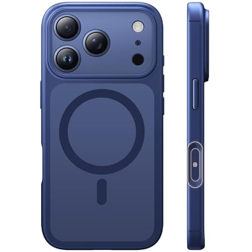 TAURI for iPhone 17 Pro Max Case, Compatible with MagSafe, (Full Camera Protection) Camera Control Cover Solid-Color Matte Magnetic Phone Case for 17 Pro Max, Blue