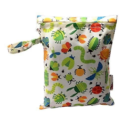 MY FAV Multiutility Wet & Dry Pouch with Zipper | Reusable & Washable Travel Organizer Bag for Beach, Pool, Stroller, Toiletries, Diapers, Wet Swimsuits & Gym Clothes – Insects