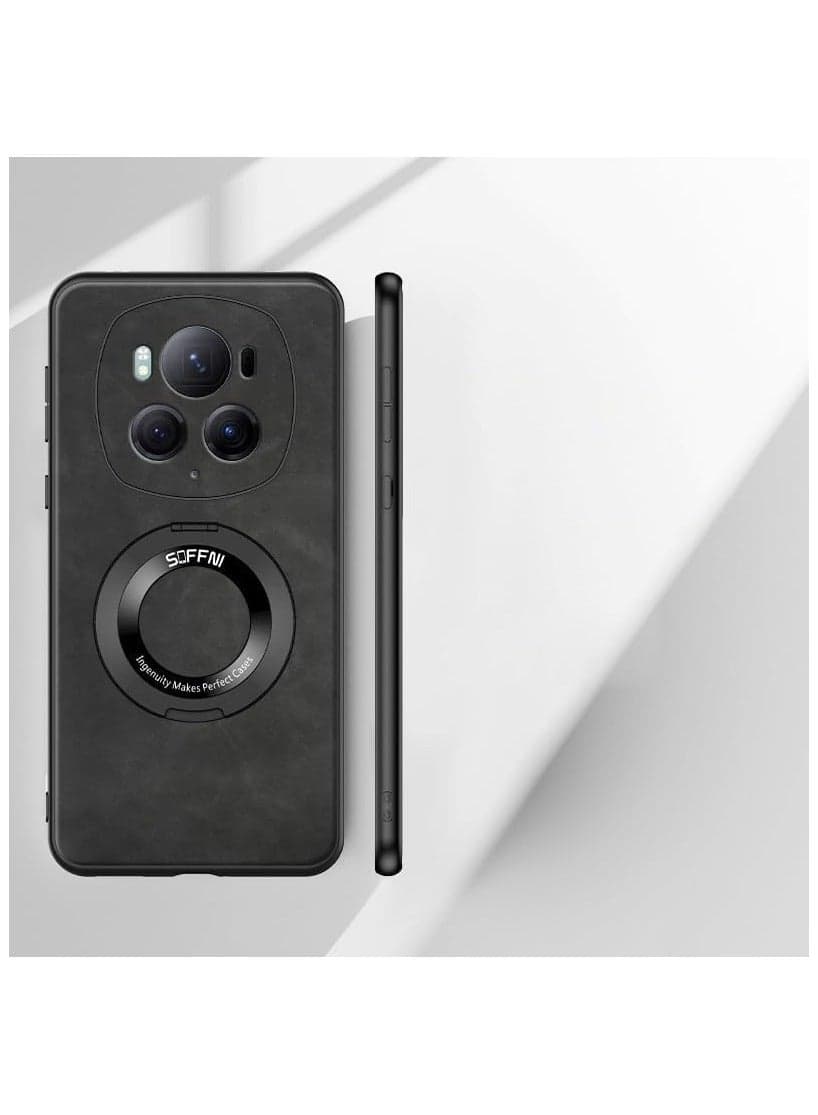 Compatible with Huawei Honor Magic 6 Pro Case with Magnetic 360°Kickstand Case,Multi-Function Case Leather Shockproof TPU Protective Heavy Duty Case