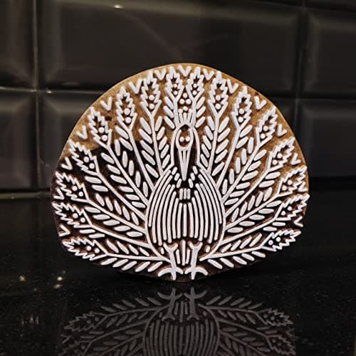 ecofynd Animal Wood Block Stamps (Pack of 1), Wooden Blocks for Block Printing Stamp Set, Artistic Shapes Craft Kids Saree Border DIY Henna Fabric Textile Paper Clay Pottery Hand-Carved (BLOCK008)