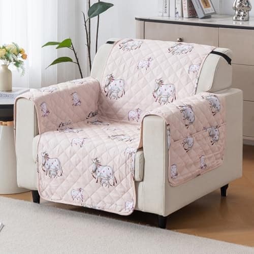 House of Quirk 'Mughal Series' Anti-Slip Sofa Cover Mat with Pocket | Polyester Couch Protector for Pets, Kids & Spills (Kamdhenu, 180x60cm, One Seater)