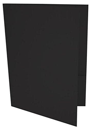 LUXPaper 9 x 12 Presentation Folders Two Pocket Black Linen 100lb Cover 10 Qty