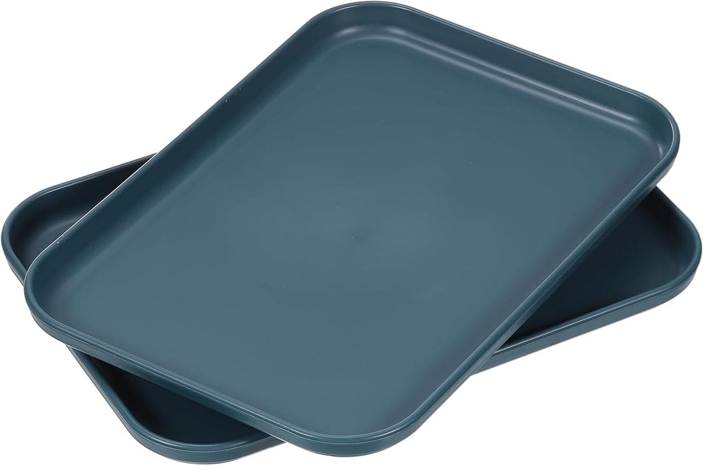 uxcell 4Pcs Wheat Straw Plates 94x67 Rectangular Dinner Plates Reusable Serving Trays for Kitchen Fruits Dishes Salad Black