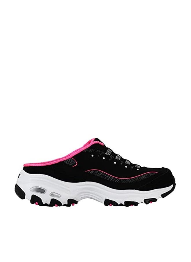 Skechers Women's D'Lites - Resilient Mule Slip-On Sneaker, Black/Hot Pink, 6 W US