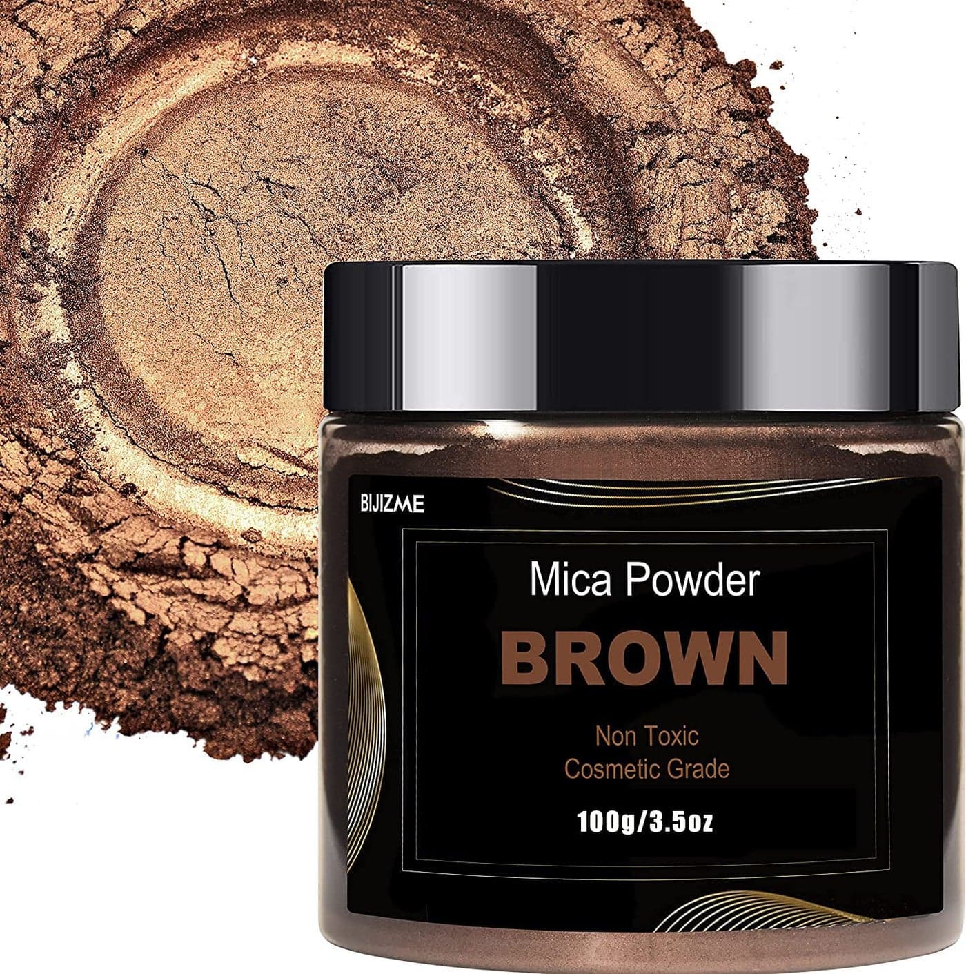 Brown Mica Powder Pigment 100g Cosmetic Grade Metallic Mica Powder for Epoxy Resin Lip Gloss SoapCandle Making Bath BombsTumblers Jewelry Dyes and DIY Crafting ProjectsBrown 35oz