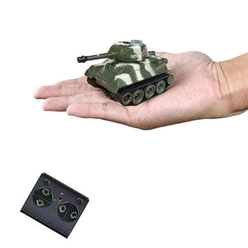 Ouhgnoh Mini WWII Gray German Tiger RC Tank Toy 172 Scale Model Electronic Radio Remote Control Vehicle Tank