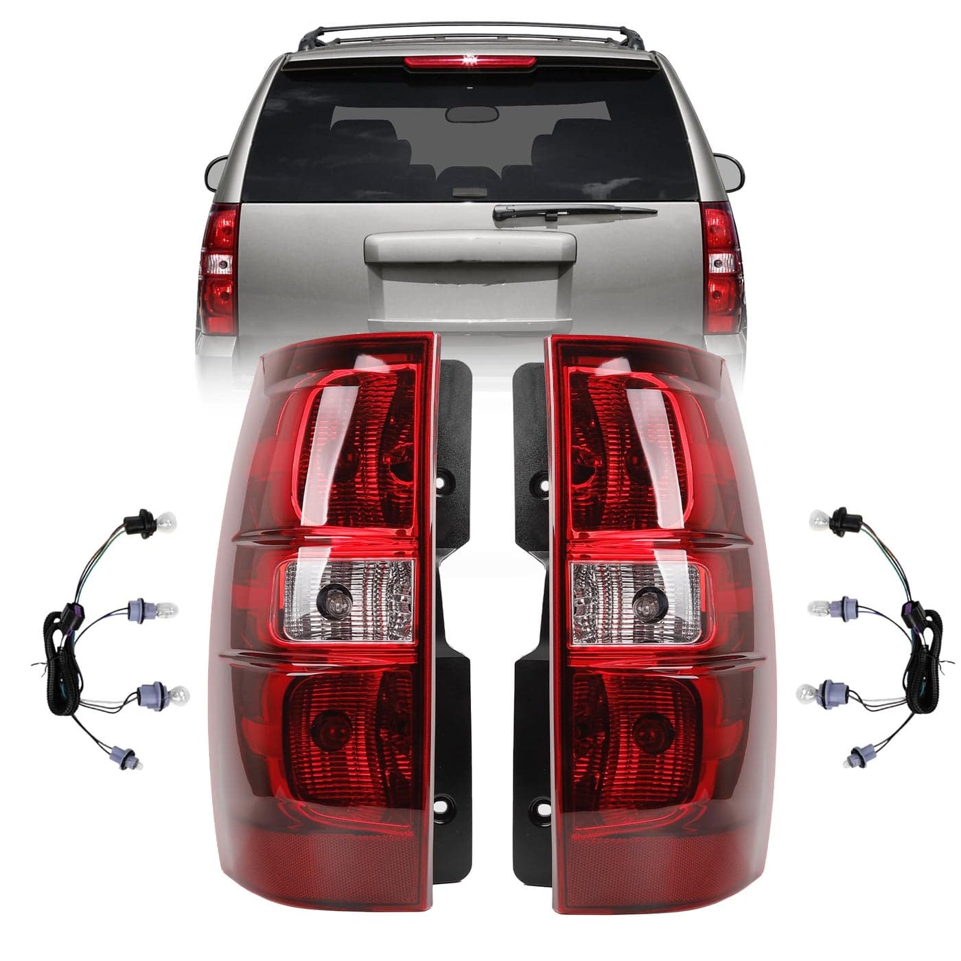 Dasbecan Rear Tail Light Assembly Compatible With 20072014 Tahoe Suburban Taillights With Bulbs Wiring Harness Replaces GM2801196 GM2800196 Rear Left and Right Side