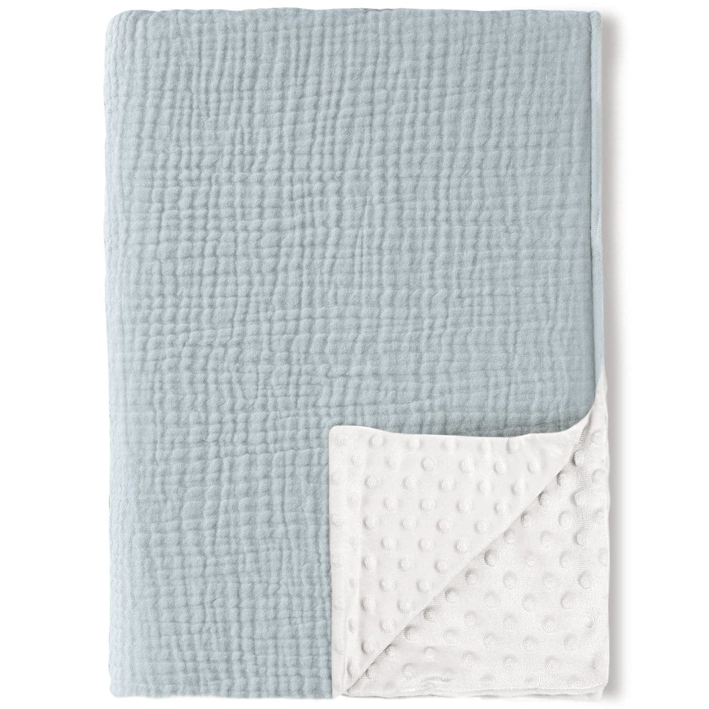 Konssy Baby Blankets for Unisex Boys Girls Super Soft Nursery Minky Blankets with Muslin Cotton Front and Dotted Fleece Backing Printed Bed Throws Newborn