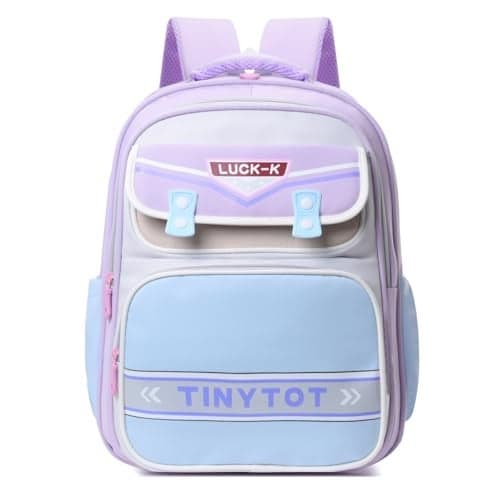 Tinytot 22 Litre 17-Inch Waterproof Large School Bag for Boys & Girls, Kids School Backpack for Girls and Boys, School Bag for Kids, Ideal for Children (Purple)