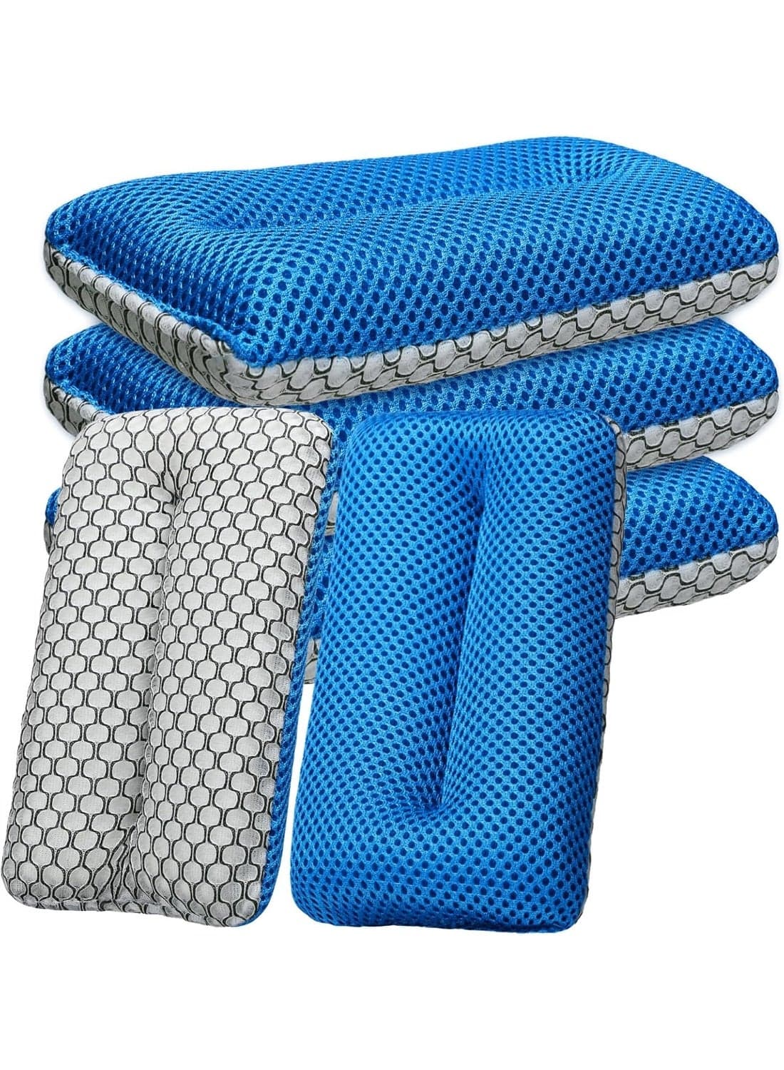 Two Sided Bug and Tar Sponge Microfiber Bug Scrubber Car Sponge for Washing Soft Mesh, Scratch Free for Car, Truck, SUV, RV, Boat, and Motorcycle (5 Pcs)