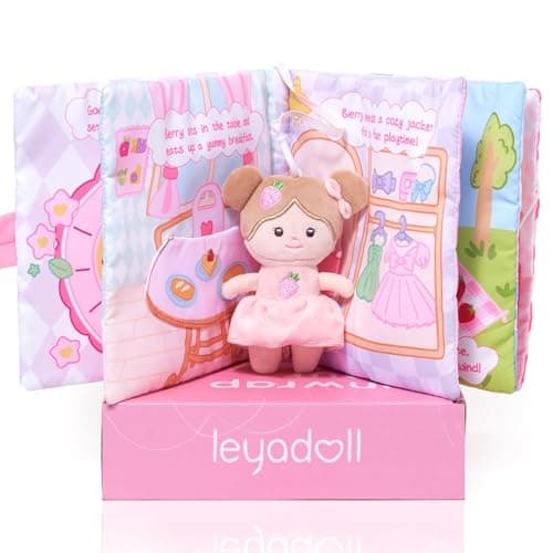 LeyaDoll Interactive Sensory Soft Cloth Book Educational Crinkle Quiet Activity Busy Book for BabiesToddler Travel Toy Gift for 13 Year Old Boys and Girls A Berry Special Day
