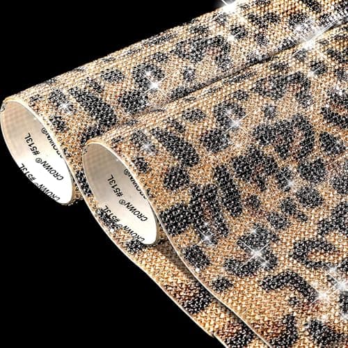 Zonon 2set24000 Pcs Leopard Print Bling Rhinestone Sticker with 2 mm Rhinestone Crystal DIY Car Sticker SelfAdhesive Crystal Leopard Pattern Stickers for Arts Crafts 9 4 x 7 9 Inch