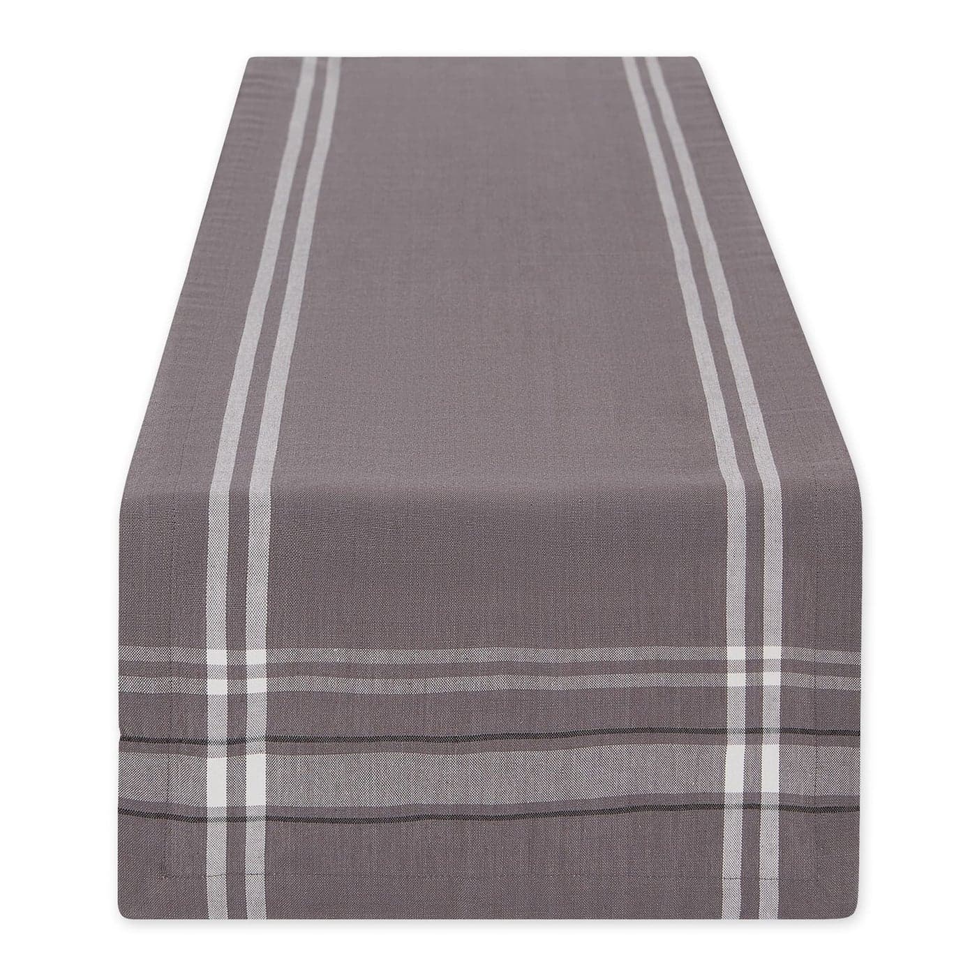 DII French Stripe Dining Table Collection Farmhouse Style Table Runner 14x72 Inches Gray Chambray