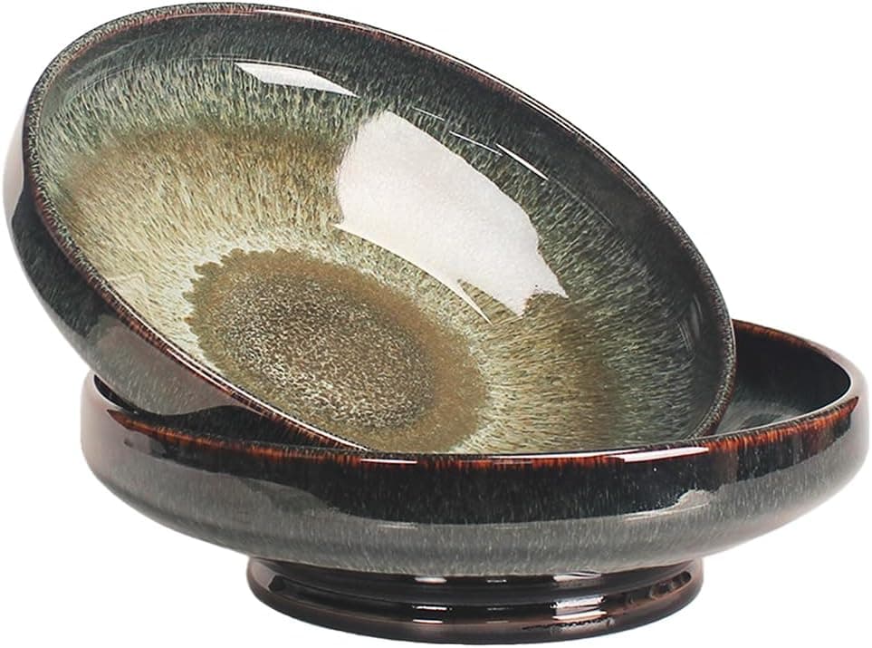 Soup bowl Soup plate Large Pasta Bowls 26 ounce Set of 2 ServingSaladDinnerdeep PlateWide BowlMicrowave Oven Dishwasher Safe Kitchen Dinnerware Black 8inch