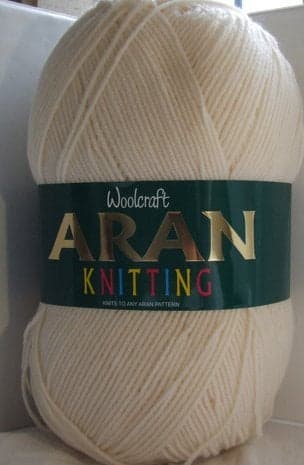 Aran 400g WoolKnitting Yarn Cream 400