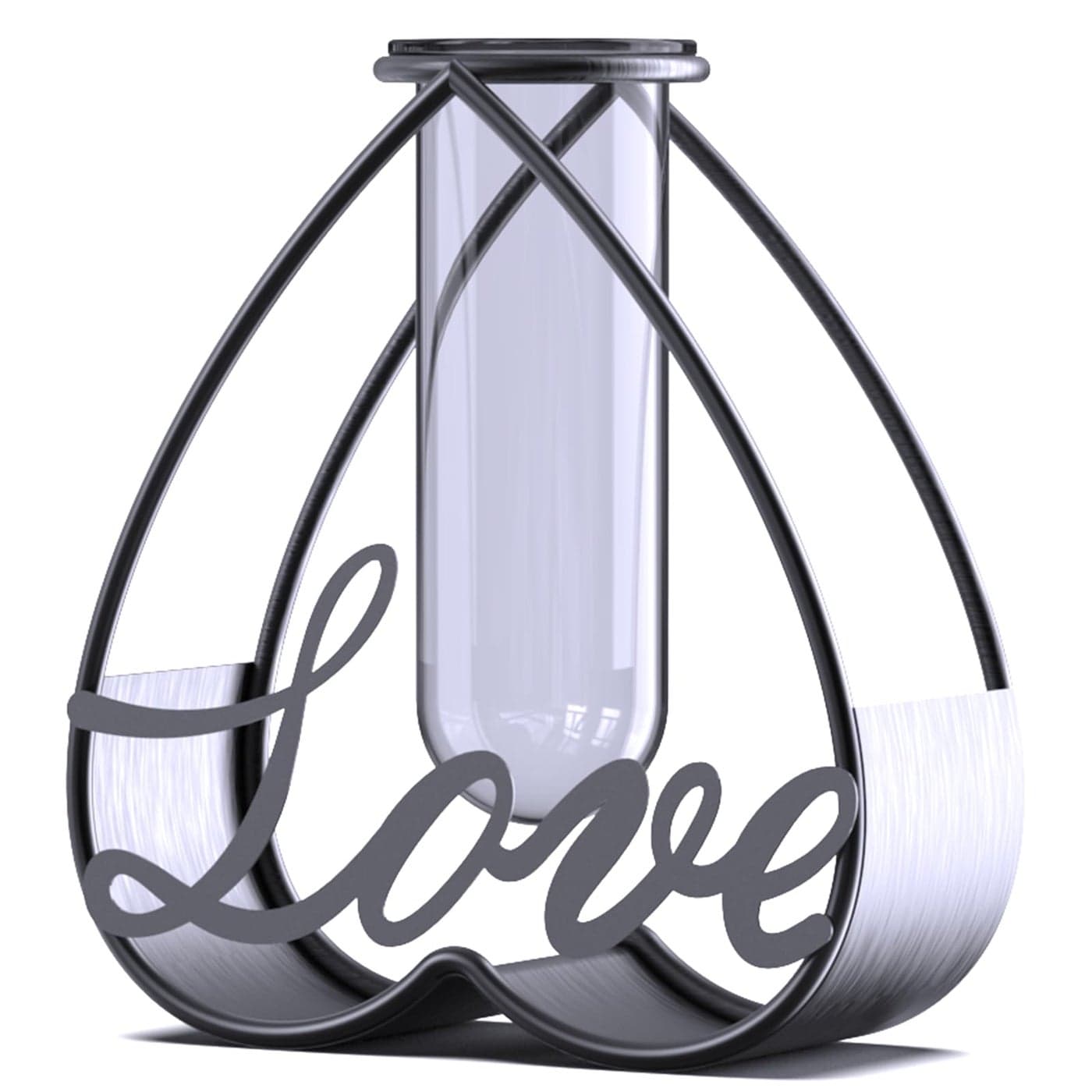 Home Dcor Metal Flower Vases with Iron Art Frame Glass Centerpiece Vases for Dried Flowers and Artificial Flowers Metal Geometric Flower Vase Clear Vases for Living Room Dcor Bedroom Dcor