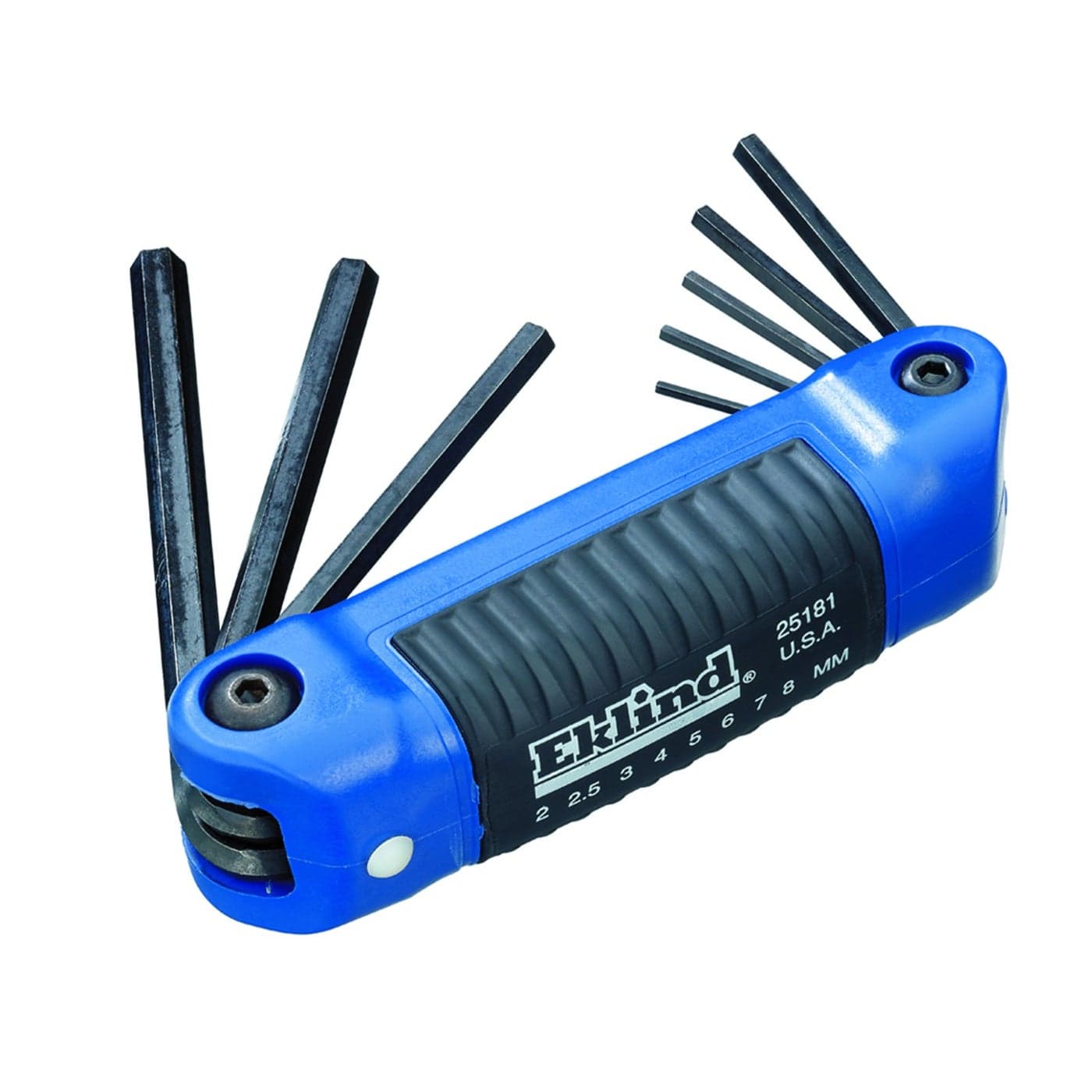Eklind Tool 25181 ErgoFold Foldup Hex Key allen wrench 8pc set Metric MM sizes 28