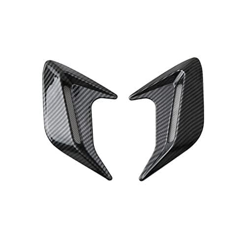 Automaze 2pc Car Air Flow Intake Decorative Side Vent Hood Cover Universal Air Flow Vent Protection Cover (Carbon Fibre)