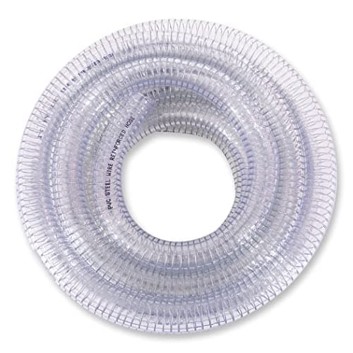 DAVCO 3/4" ID x 5 ft PVC Reinforced Tubing With Spiral Steel Wire, High Pressure Flexible Vinyl Hose Heavy Duty Clear Suction Tube,Non-Toxic, Vacuum Dust Collection Pipe