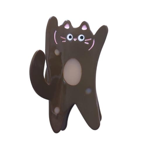 Funny Standing Cat Hair ClipAcetate Claw ClipsHair Clips for WomenBrown 1 Count Pack of 1